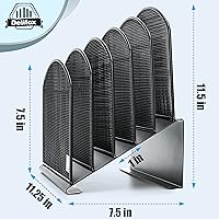 Vista 3 de 2 Pack Inclined Desk File Organizer, 5 Slot Desktop File Folder Holder Document Holder Sorter Organization and Accessories for Office School
