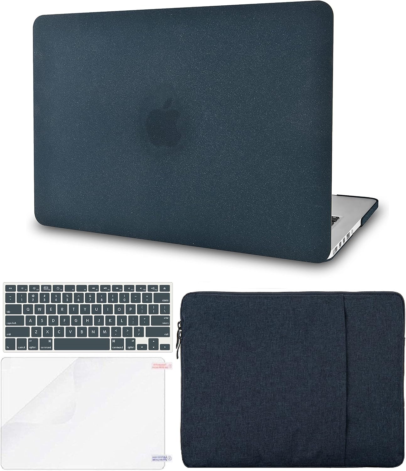 KECC Compatible with MacBook Air 13 inch Case (2010-2017 Release) A1369/A1466 Plastic Hard Shell + Keyboard Cover + Sleeve + Screen Protector (Matte Navy Green)