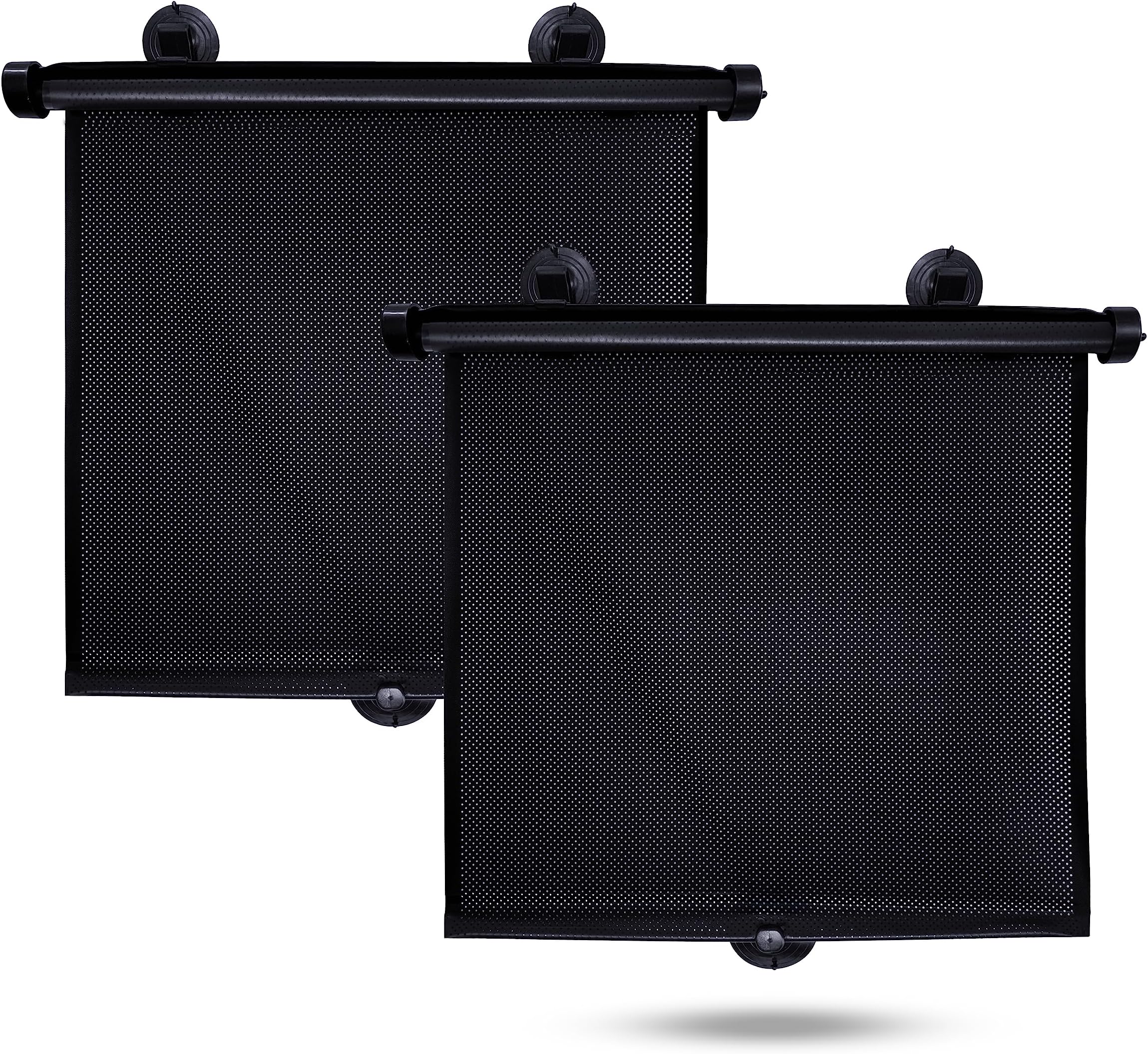 Car Side Window Sun Shade (2 Pack) | Retractable Car Roller Sunshade for Kids | Baby Car Window Shades for UV and Sun Glare Protection | Baby Car Travel Accessories (15"x17")