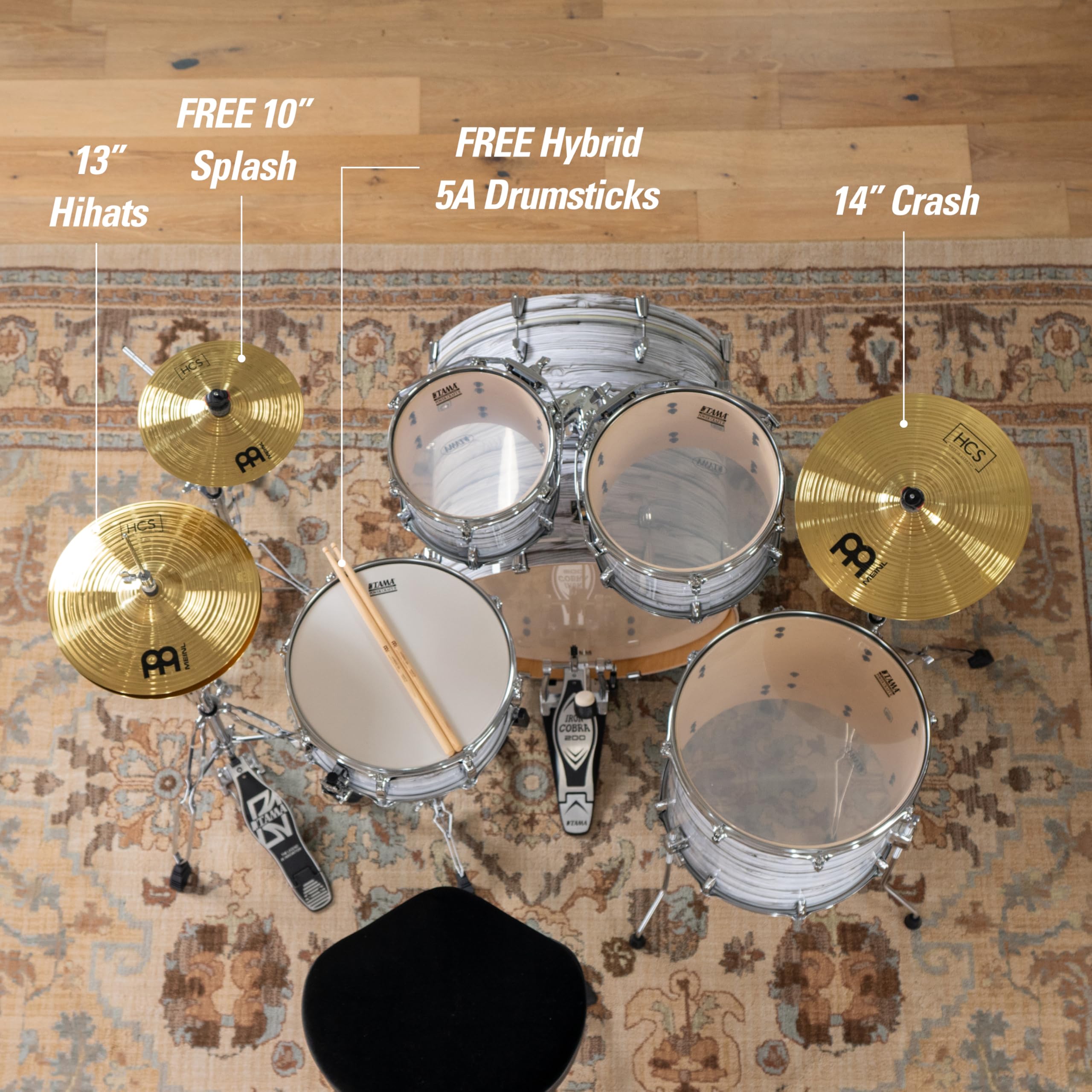 Amazon.com: HCS Cymbal Set Box Pack for Drums with 13