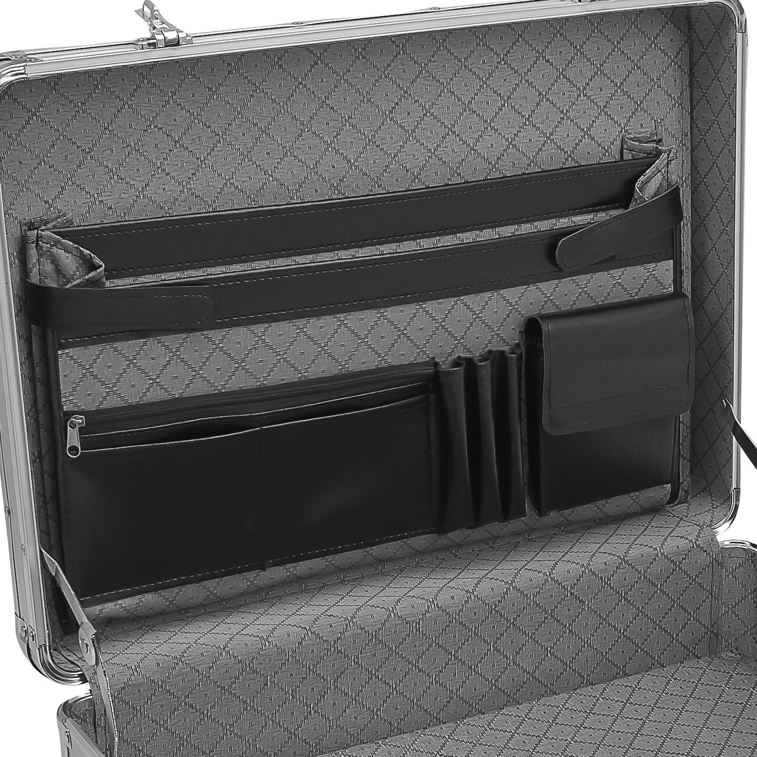anndora Aktenkoffer Aluminium Attaché Koffer Silber - Zahlenschloss abschließbar