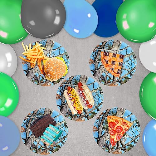 Miniatura 4 de Havercamp Platos de fiesta de camuflaje azul claro (24 platos). Incluye 24 platos llanos redondos (9 pulgadas) en camuflaje azul bebé. Parte de la