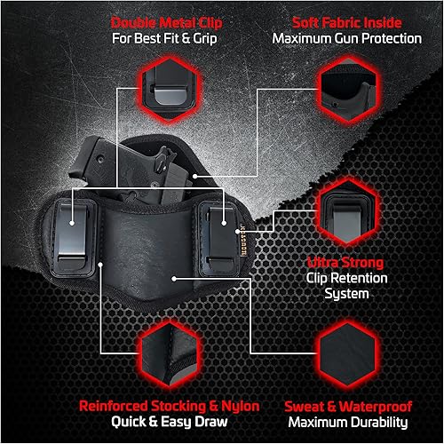 Miniatura 2 de Funda táctica para panqueques con bolsa mag. Compatible con Glock 42 Sig P938, Kahr 0.354 in .40 .45, Bersa .380, Ruger LC9. Interior de ante. Funda