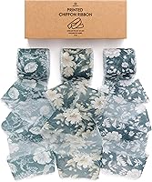 Vista 8 de Vitalizart Cinta de Gasa Naranja Tipo Seda de 1 1/2 Pulgada Cinta Impresa Deshilachada para Envolver Regalos Invitaciones de Boda Ramos de Flores