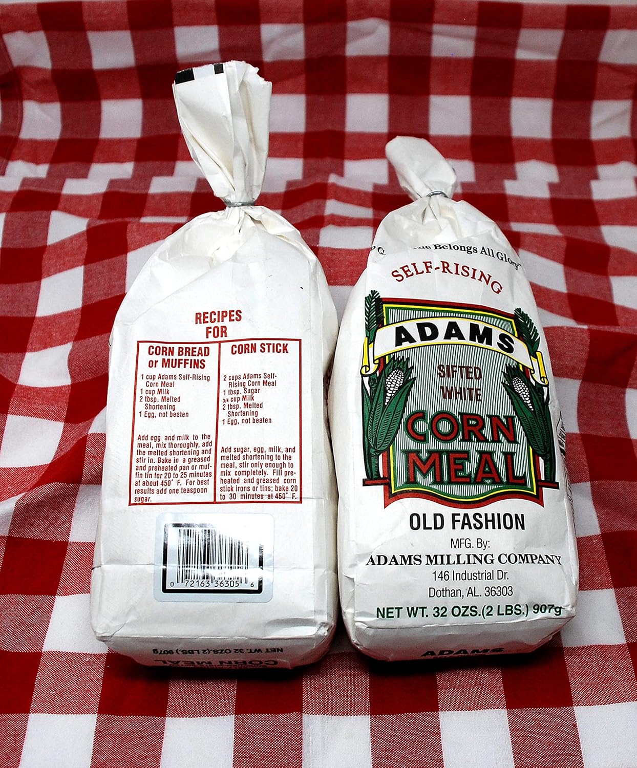 Adams Self-Rising Sifted White Cornmeal Old Fashion Cornmeal, 2-32 Ounce Packages