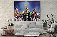 Vista 61 de SpiritualHands Póster de Lionel Messi, lienzo artístico de pared de Messi Argentina, carteles de fútbol de Leo Messi para dormitorio de niños