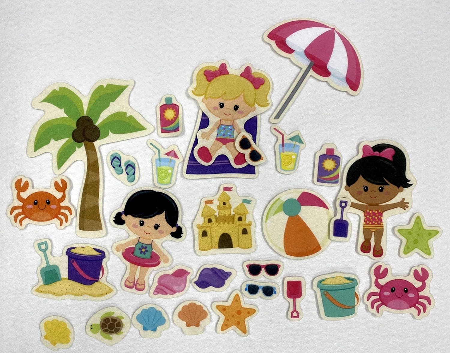 Girl's Beach Day Felt Figures Flannel Board Stories