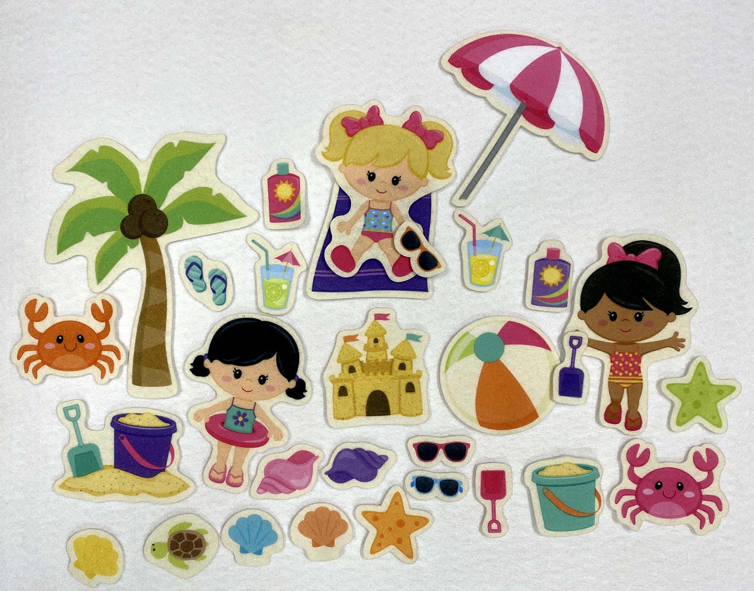 Girl's Beach Day Felt Figures Flannel Board Stories
