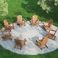 Vista 36 de THOEOE Juego de 2 Sillas Adirondack Plegables, Silla de Patio Exterior de HDPE para Todo Clima con Portavasos, Negro