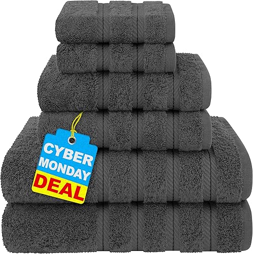 Miniatura 615 de American Soft Linen - Juego de 4 toallas de baño, 100% de algodón turco de 27 x 54 pulgadas, toallas de baño extragrandes, toallas para ducha