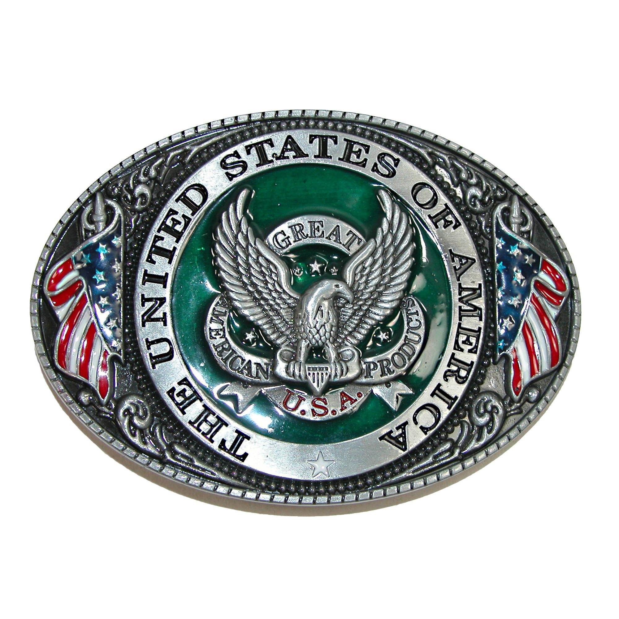 CTM USA American Eagle Belt Buckle, Silver