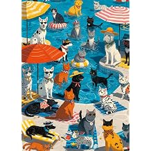 1000 Pieces Puzzle for Adults, Challenging Funny Paws Poolside Party Jigsaw Puzzles, Premium Matte Finish, 27.56 x 19.68 Inches, Perfect for Game Nights