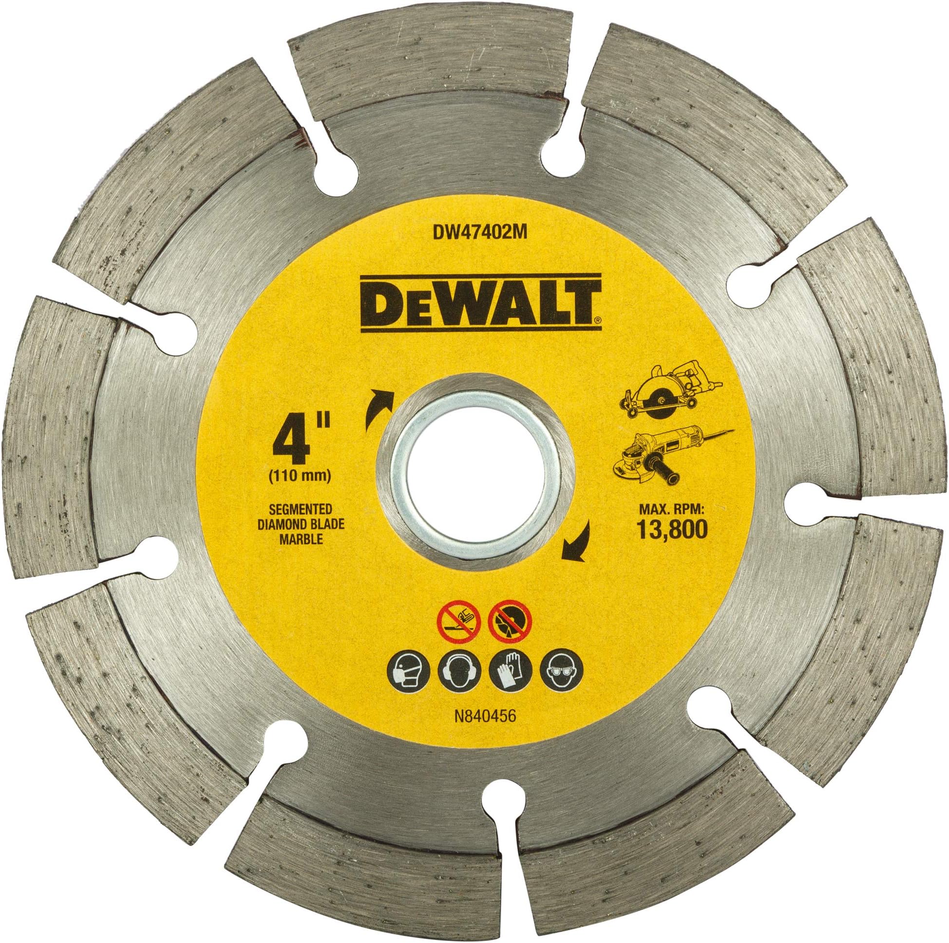 DW47402M-IN 4''/110 mm Segmented Diamond Marble Cutting Blade