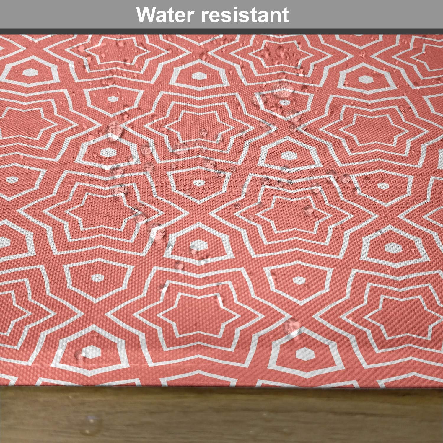 Lunarable Coral Place Mats Set of 4, Simple Gradient Fractal Out Space Star with Dots Triangles Abstract Print, Washable Fabric Placemats for Dining Room Kitchen Table Decor, Dark Coral