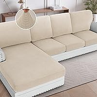 Vista 285 de H.VERSAILTEX 2025 New Sectional Couch Covers 8 Pieces Stretch Sofa Covers for Sectional Sofa Set Separate L Shaped Couch Cover for Both Left/Right