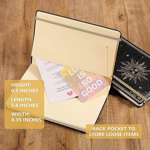 Miniatura 8 de Cuadernodiario a rayas  Cuaderno de escritura clásico de papel grueso de alta calidad con bolsillo  divisores de página regalos bandas grande 144