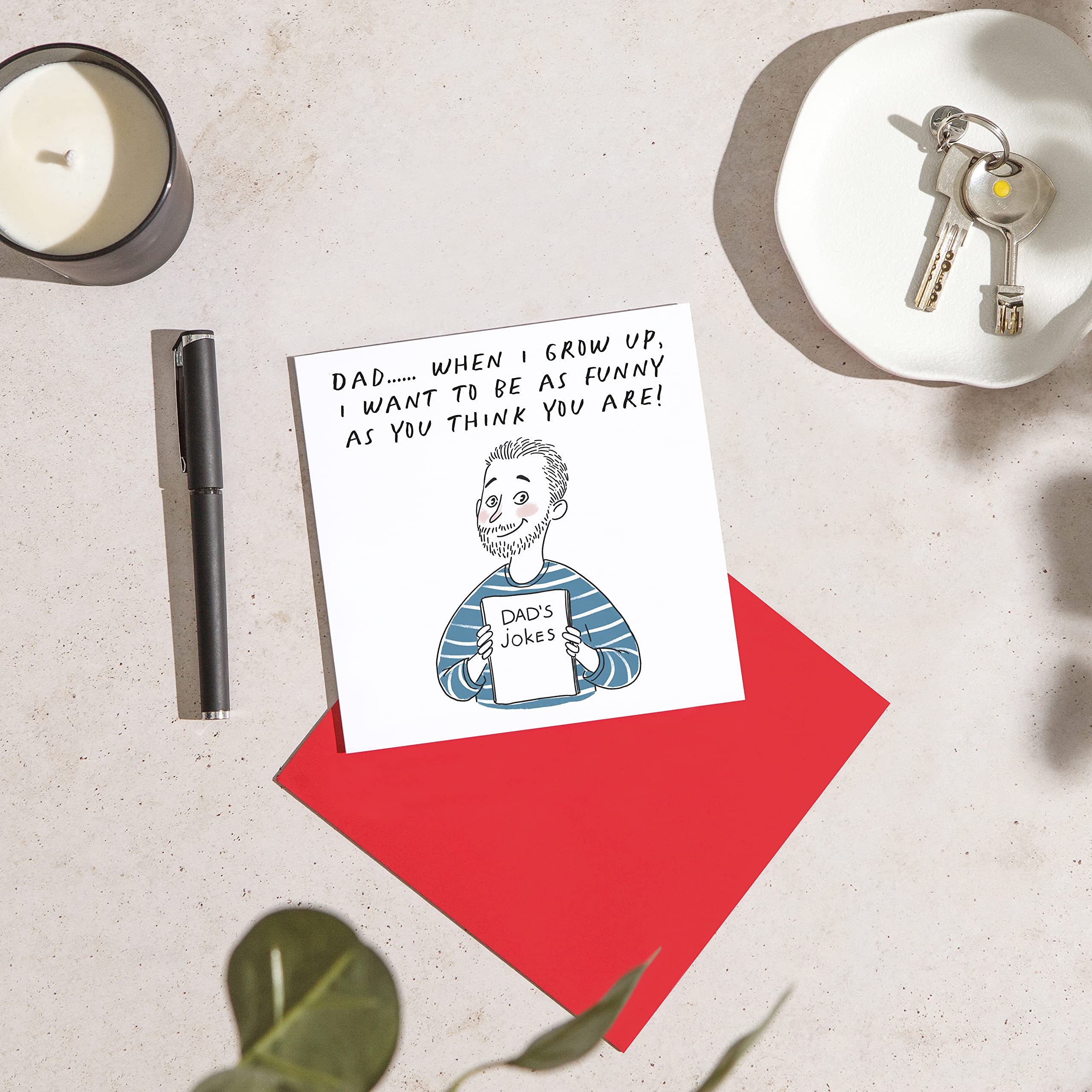 Geburtstagskarte Für Vater – „Super Dad“ Design, 14,8 Cm, Inkl. Umschlag, Blanko Innen, Aus Dickem Papier