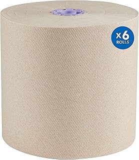 Scott® Essential 100% Recycled Brown Roll Towel (54038), with Absorbancy Pockets™, Purple Core, 700 Sheets/Roll, 6 Rolls/Case, 4,200 Sheets/Case