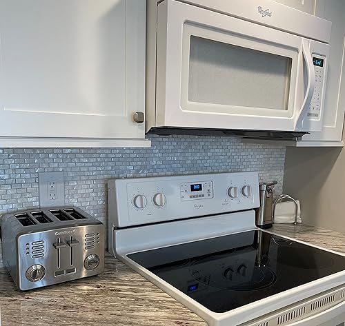 Vista 24 de Art3d - Azulejo de mosaico de concha de nácar para salpicadero de cocina / azulejo de pared de ducha, 12 x 12 pulgadas, azulejos de tipo metro sin