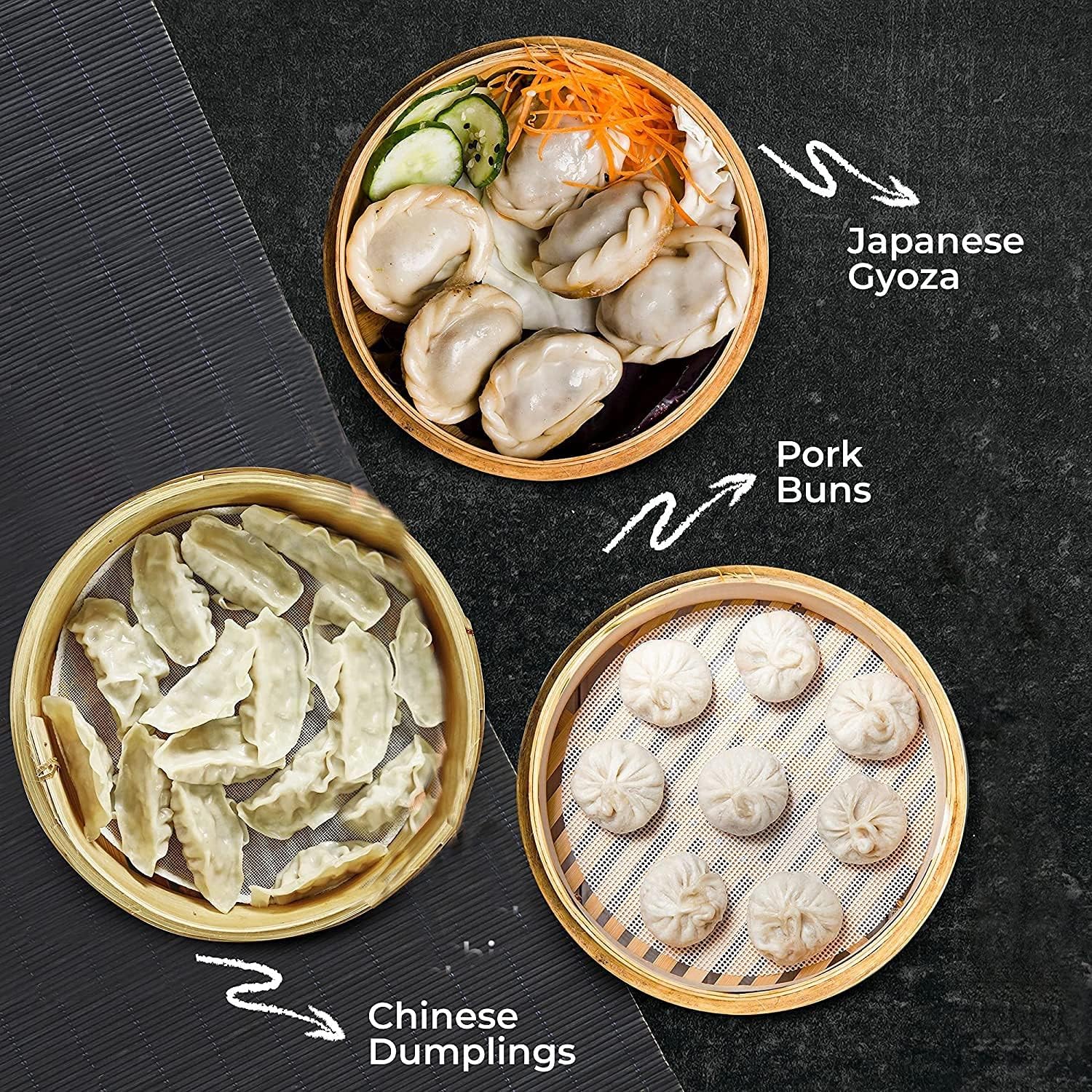 8Pcs Round Silicone Steamer Liners,11inch Non-stick Silicone Steamer Mesh Mat,Reusable Bamboo Steamer Liner Pad Dim Sum Mesh for Home Kitchen Cooking(8, 11 x 11 inch) - Image 7