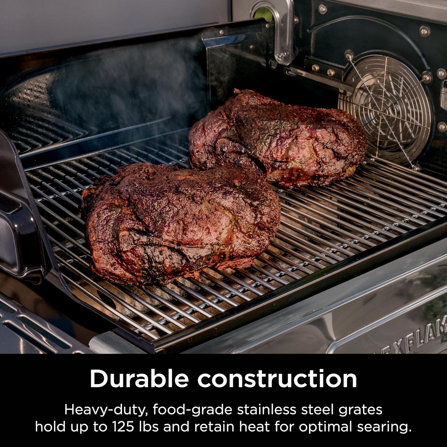 Ninja FlexFlame Stainless Steel Grill Grates, Set of 2, Durable, Easy to Clean, Heat Retaining, Upgrade for FlexFlame, XSKGRILLGRATE