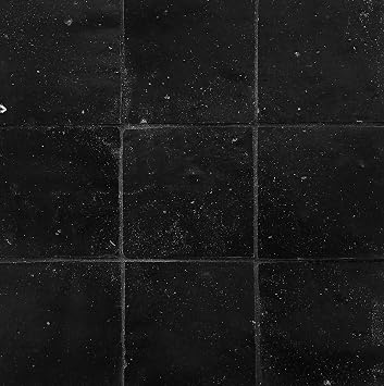 4x4 Authentic Handmade Black Zellige Tile by Squarefeet Depot 1 Piece Sample