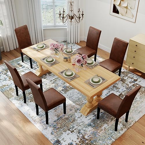 Miniatura 21 de LSSPAID Juego de 4 sillas de comedor tapizadas de tela con ribete de cabeza de clavo y patas de madera maciza para el hogar y la cocina, color azul