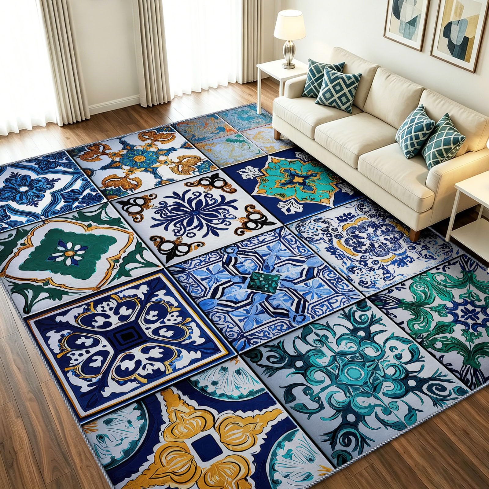 Alfombra de pasillo y cocina multicolor perfecta para dar calidez y color a zonas de paso