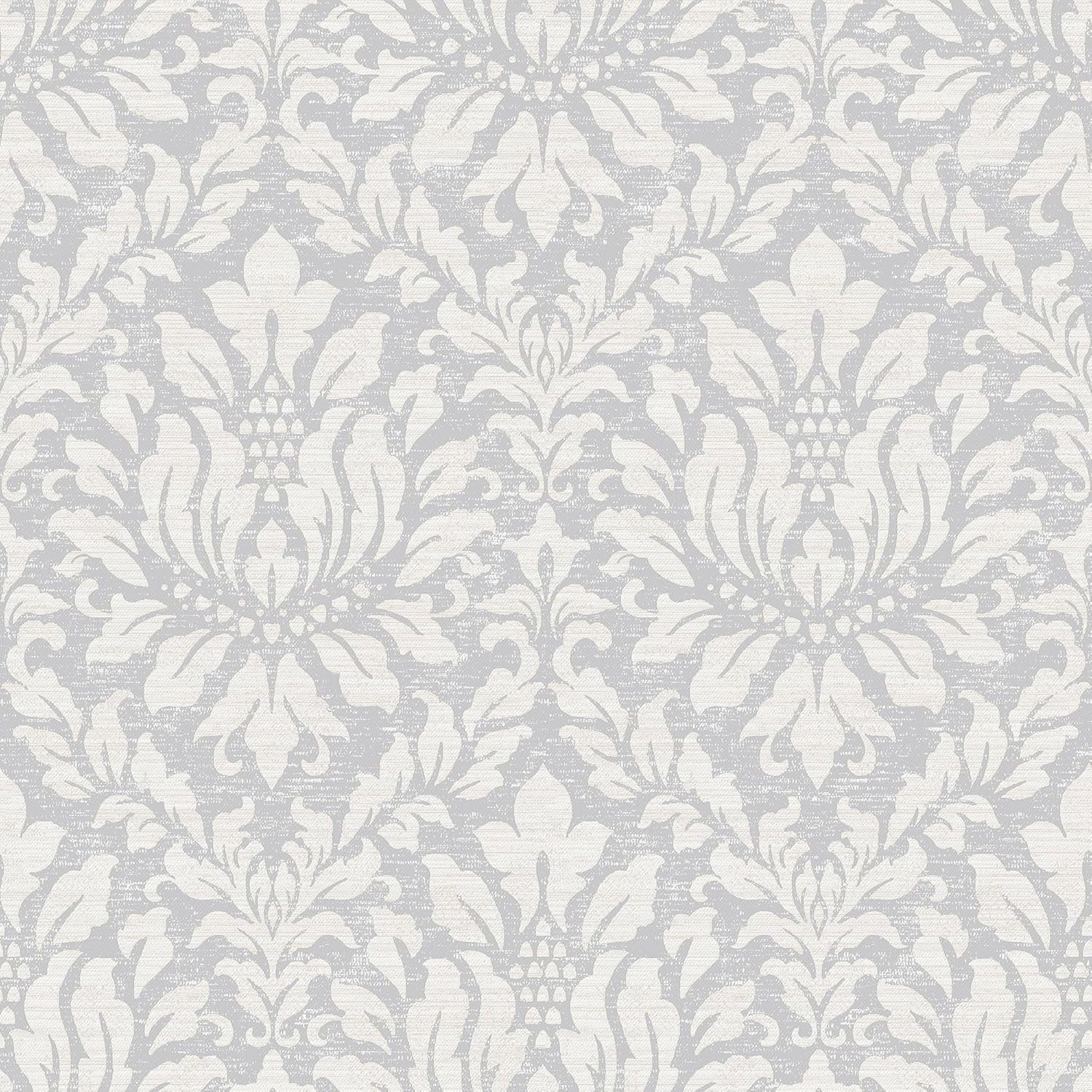 Norwall SD36143 Stitched Damask Prepasted Wallpaper, Multicolor