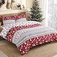 Vista 9 de CAROMIO Funda de Edredón de Navidad Tamaño Twin, Juego de Ropa de Cama de 2 Piezas con Funda de Edredón Estampada de Navidad (Twin, 68"x90")