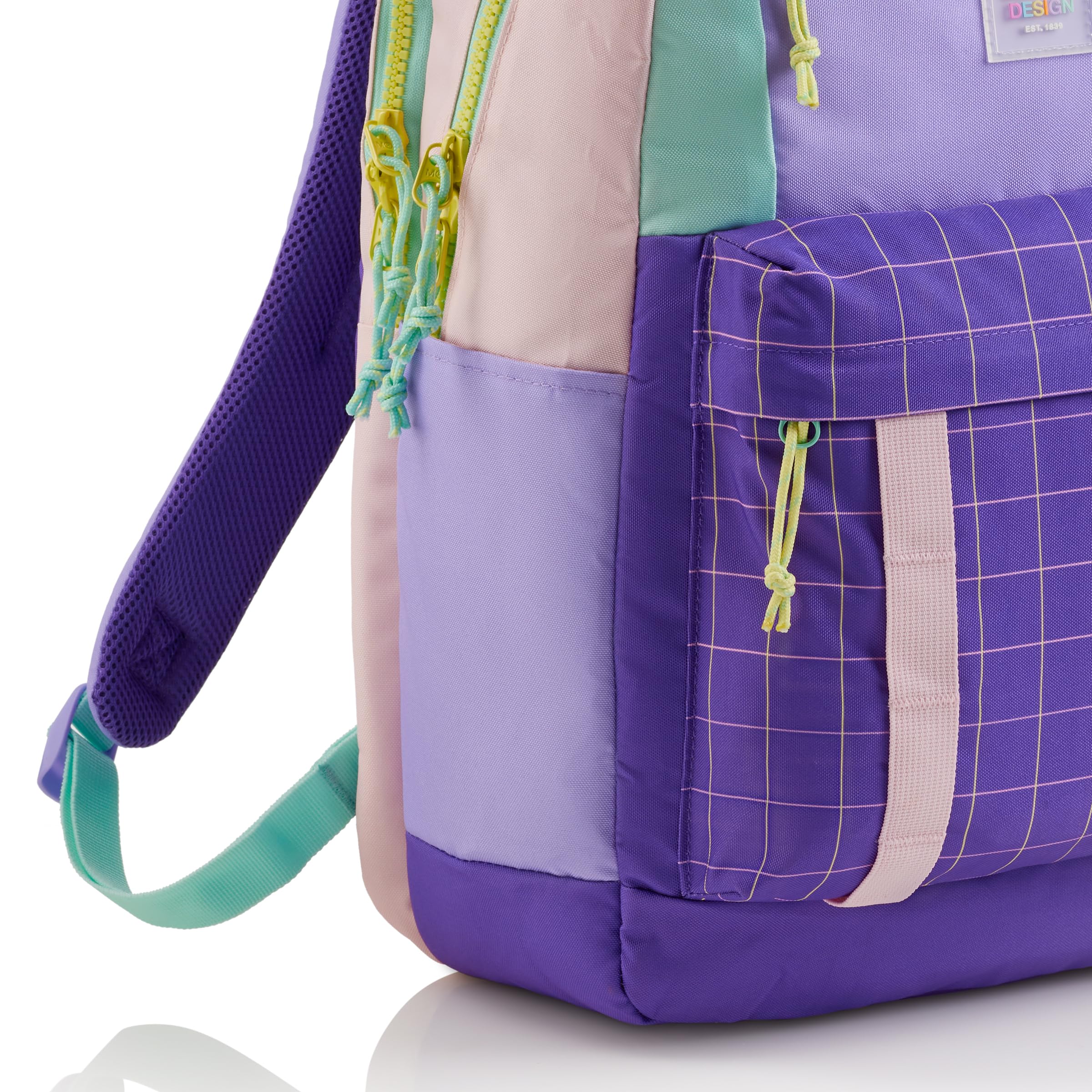 Miquelrius - Mochila escolar, Triple compartimento, Doble cremallera, Fabricada con botellas recicladas, Capacidad 28 litros, Espalda acolchada, Llavero interior, Repelente al agua, Rider Violeta