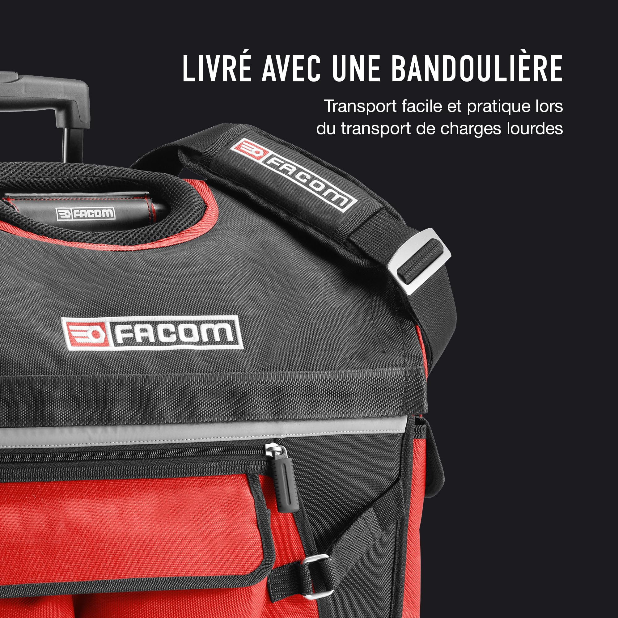 FACOM - Boîte à outils textile à roulettes, Sac ProBag, 550mm x 360mm x 440mm, BS.R20PB