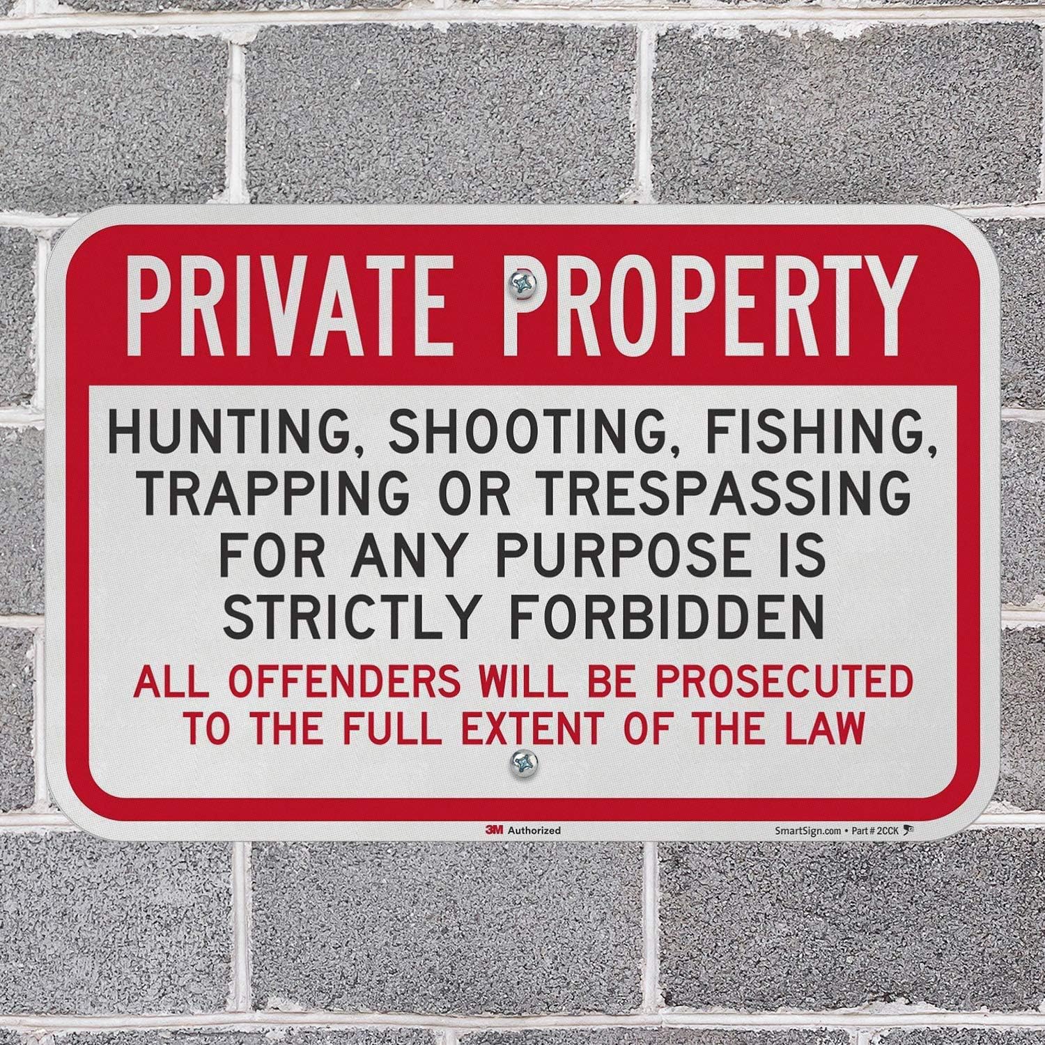 Hottest Sales Private Property - Hunting, Fishing, Trespassing Forbidden Sign By SmartSign | 12 x 18 3M Engineer Grade Reflective Aluminum