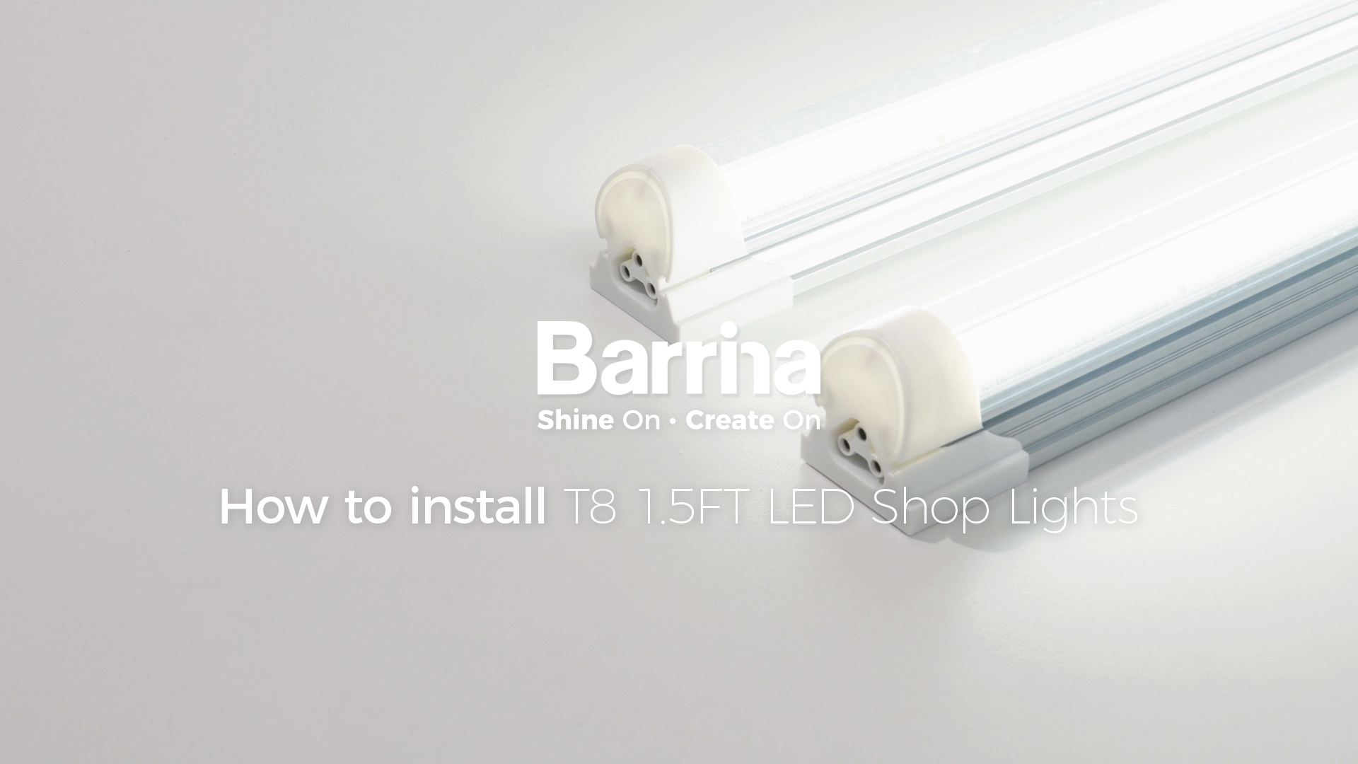 Image of Barrina T8 LED Shop Lights 1.5FT, 25W 3450LM 6500K, 2 Pack High Output Tube
