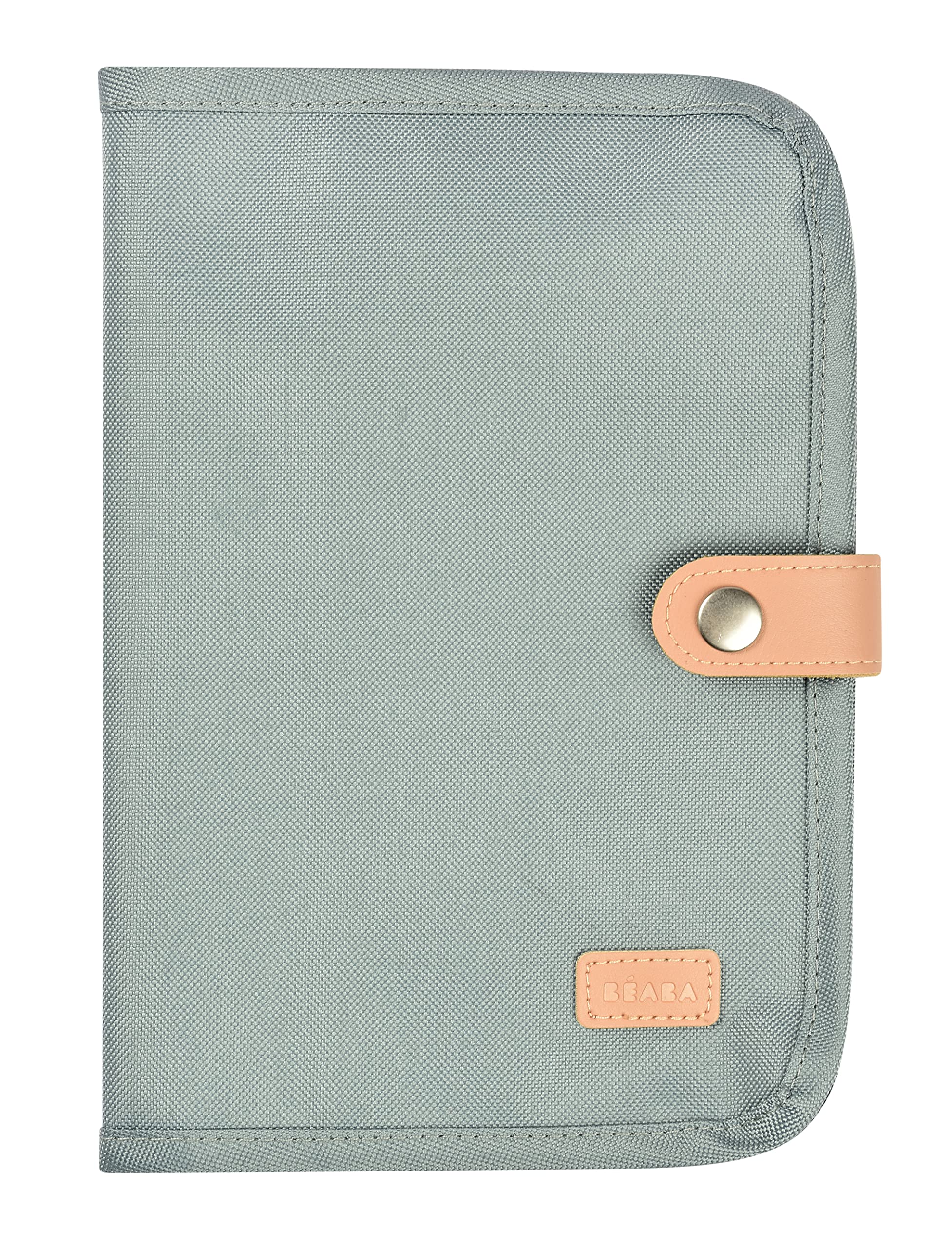 BÉABA, funda de carné de salud Genève, 2 bolsillos interiores, cierre a presión, tejido impermeable, verde salvia