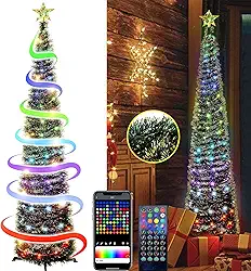 Fortuning's JDS Árvore de Natal Pop-up de 1,8 m com Luzes LED Multicoloridas, Controle Remoto e Aplicativo