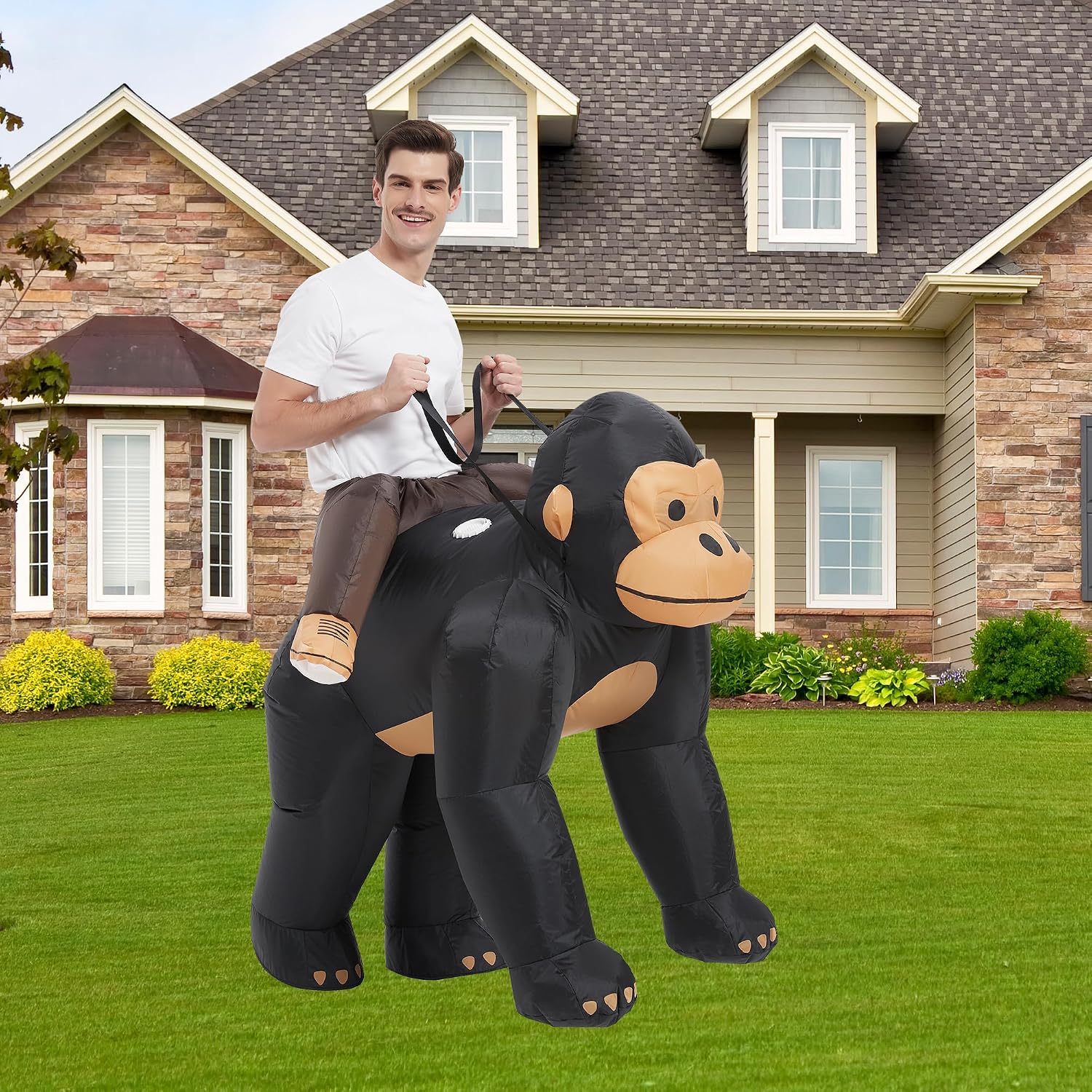 One Casa Inflatable Costume Adult,Blow Up Gorilla Suit,Ride On Halloween Costumes for Men Women