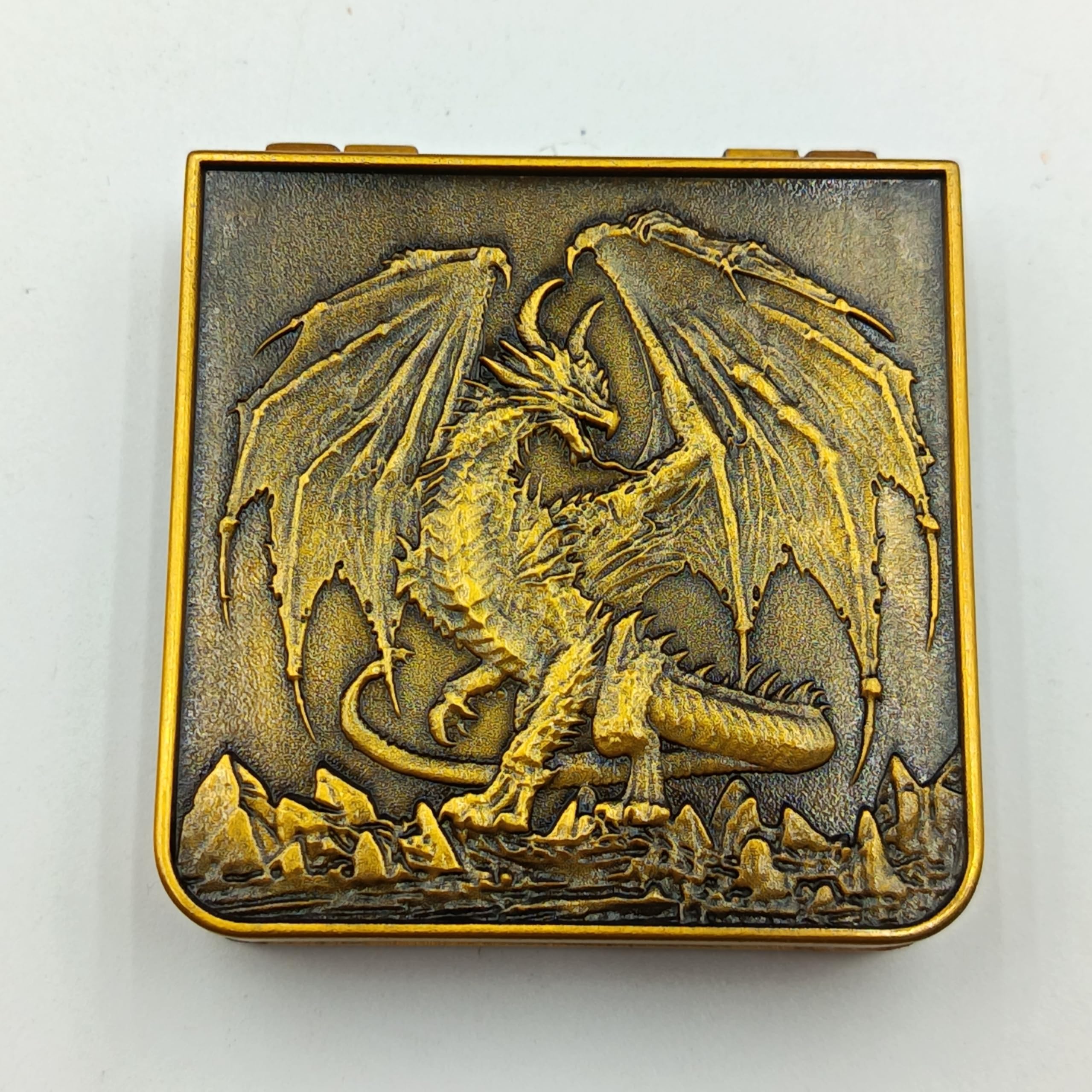 TOYVERSE Dadi in lega, colore oro antico, 7 in 1 Ruota girevole pieghevole, adatta per D&D, DND, RPG, MTG, Dungeon e Draghi, Giochi da tavolo e giochi di ruolo, 15 anni e più