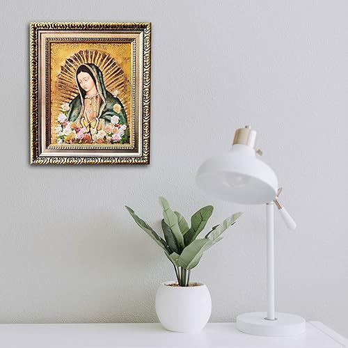 Miniatura 4 de MEXICANDOO Impresión enmarcada mexicana de Nuestra Señora de Guadalupe (Cuadro Mexicano de la Virgen de Guadalupe) de 11 x 13 pulgadas con acabado