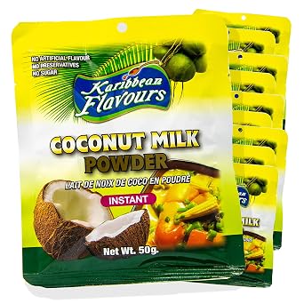 Caribbean Instant Coconut Milk Powder | Organic | Non GMO | Adds Rich Coconut Flavour To Your Desserts And Curry Dishes |10-pack 10 x 50g