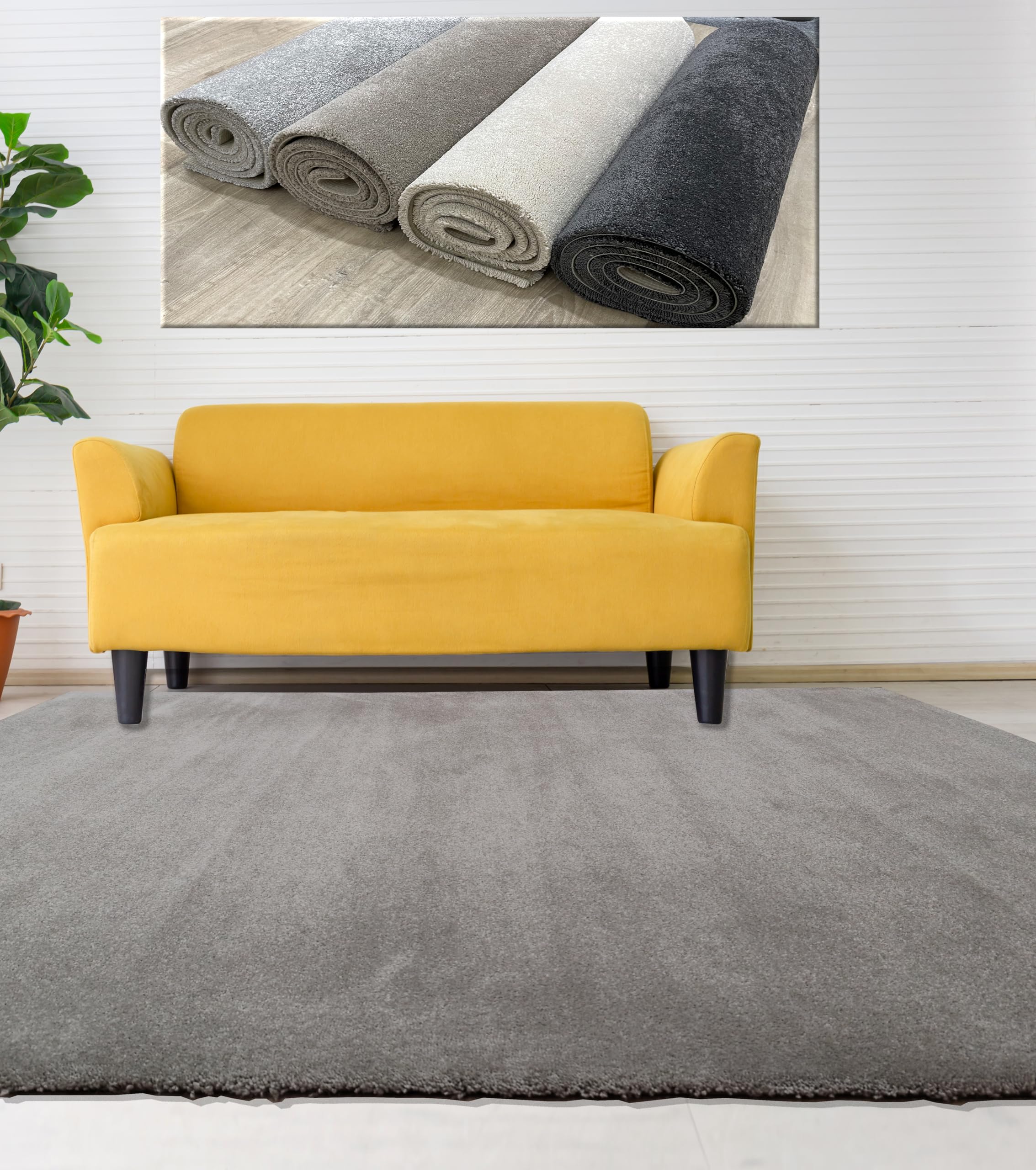 Tapis uni taupe haut de gamme Tadi & Imperio1979 pour chambre élégante