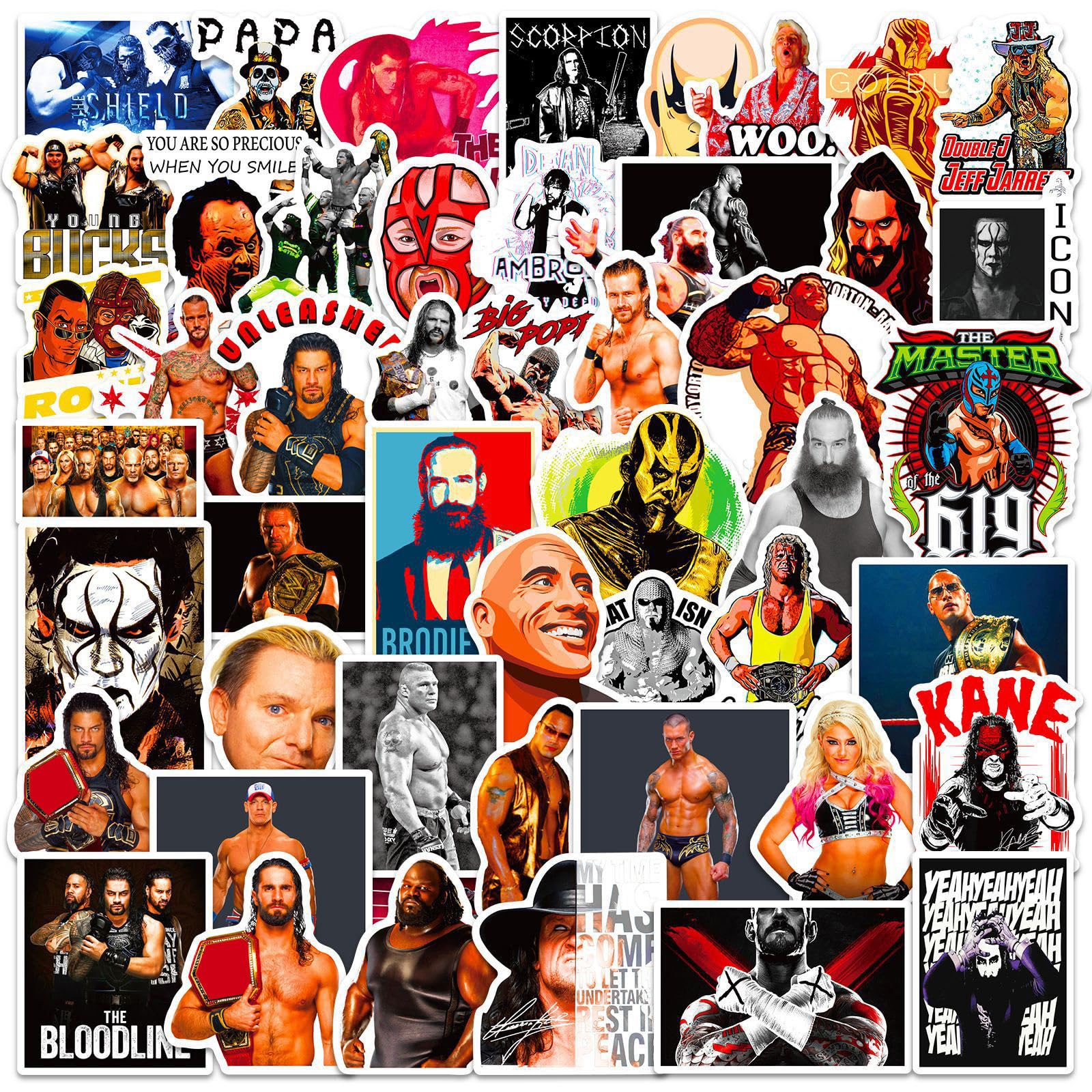 100PCS We Stickers, Wrestling Stickers, We Cartoon Waterproof S-tickers