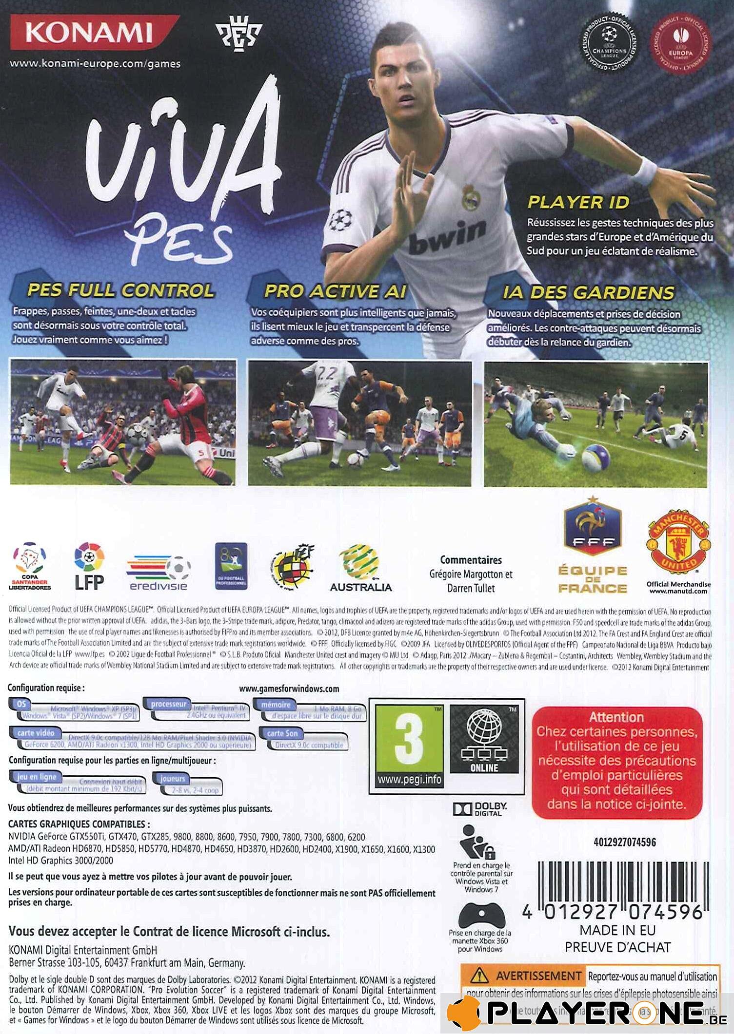 PES PRO EVOLUTION SOCCER 2013 PS3 PLAYSTATION 3 NEUF PAL FR (vendeur
