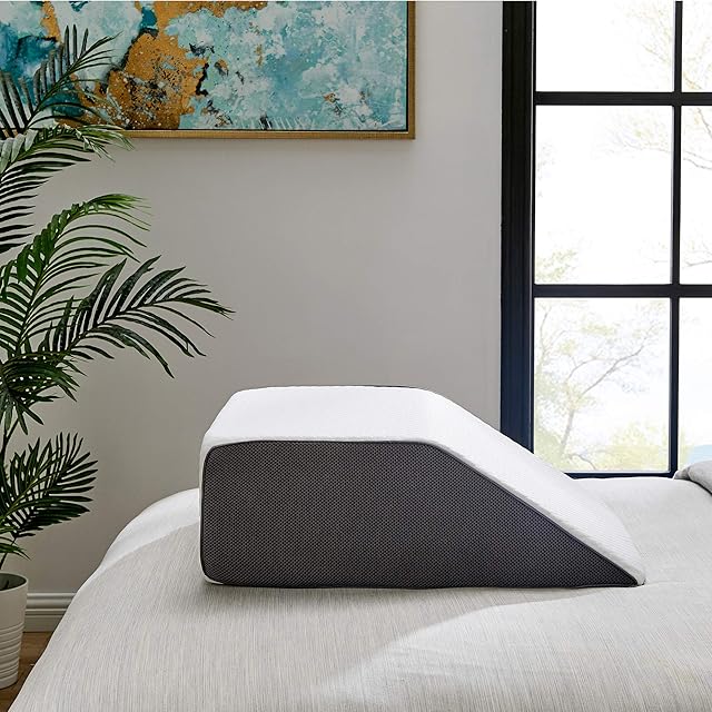 LIVIVO Premium Memory Foam Leg Rest Wedge Pillow - Reduces Back Neck Hip Pain Snoring Heartburn Acid Reflux  Post Surgery Recovery Bed Improves Knee Circulation  Elevated Support With Cover