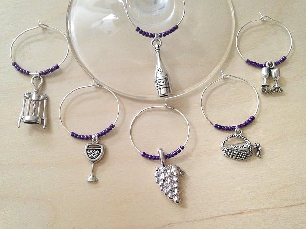 Vineyard-Themed Wine Glass Charms