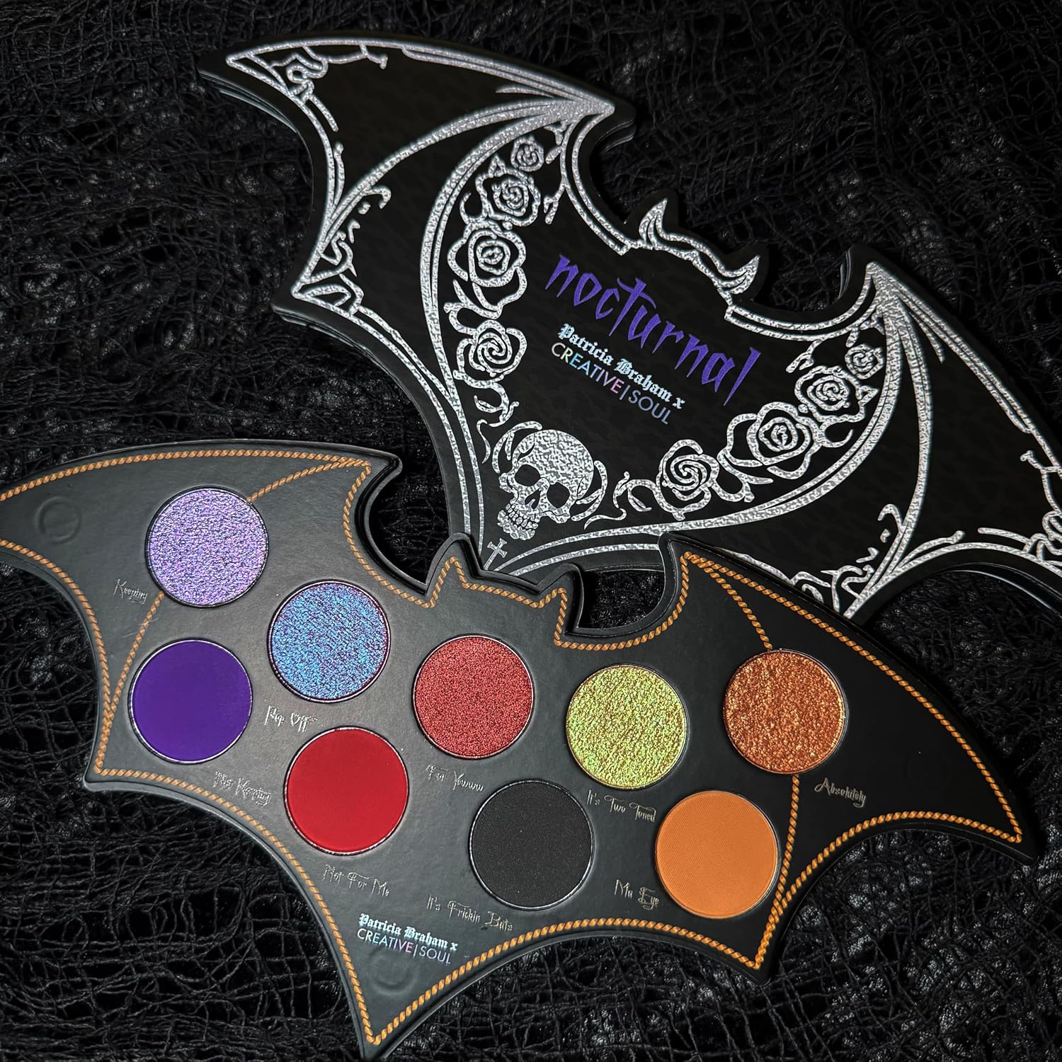 Creative Soul Cosmetics Nocturnal: Patricia Braham Collaboration Bat Shaped Sparkly Eyeshadow Palette