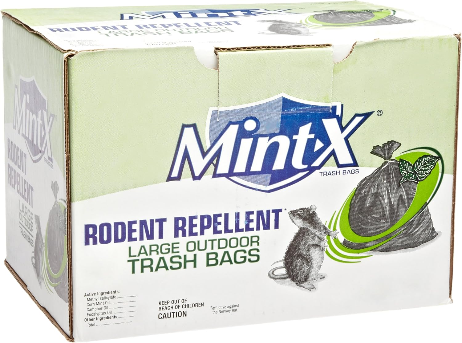 MintX Plastic 39 Gallon Rodent Repellent Trash Bag, 1.7