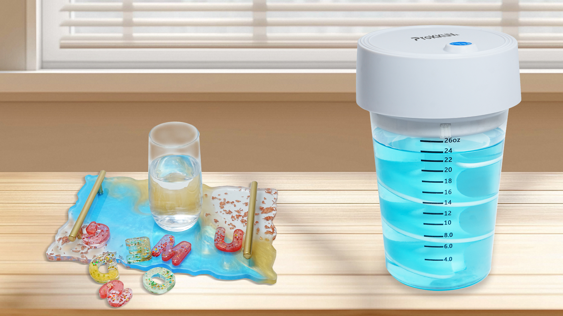 Vasos medidores de resina 32 oz transparentes descartables miniatura 6
