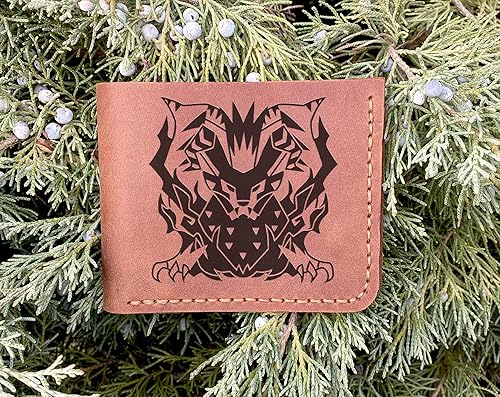 Miniatura 6 de Teostra MHW Wallet Mens, Christmas Gift for Him, MHW Personalized Mens Leather Wallet, Gamer Gift, Custom Leather Wallet Handmade Husband Gift