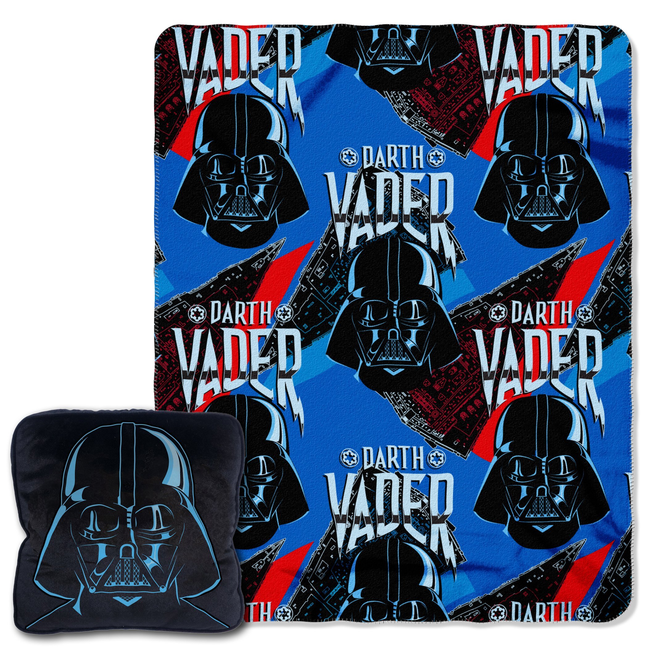 Northwest Lucas Films’ Star Wars, “Fleet Commander” 3-D 14 Pillow and 40 50-inch Fleece Throw in Pocket Set Company